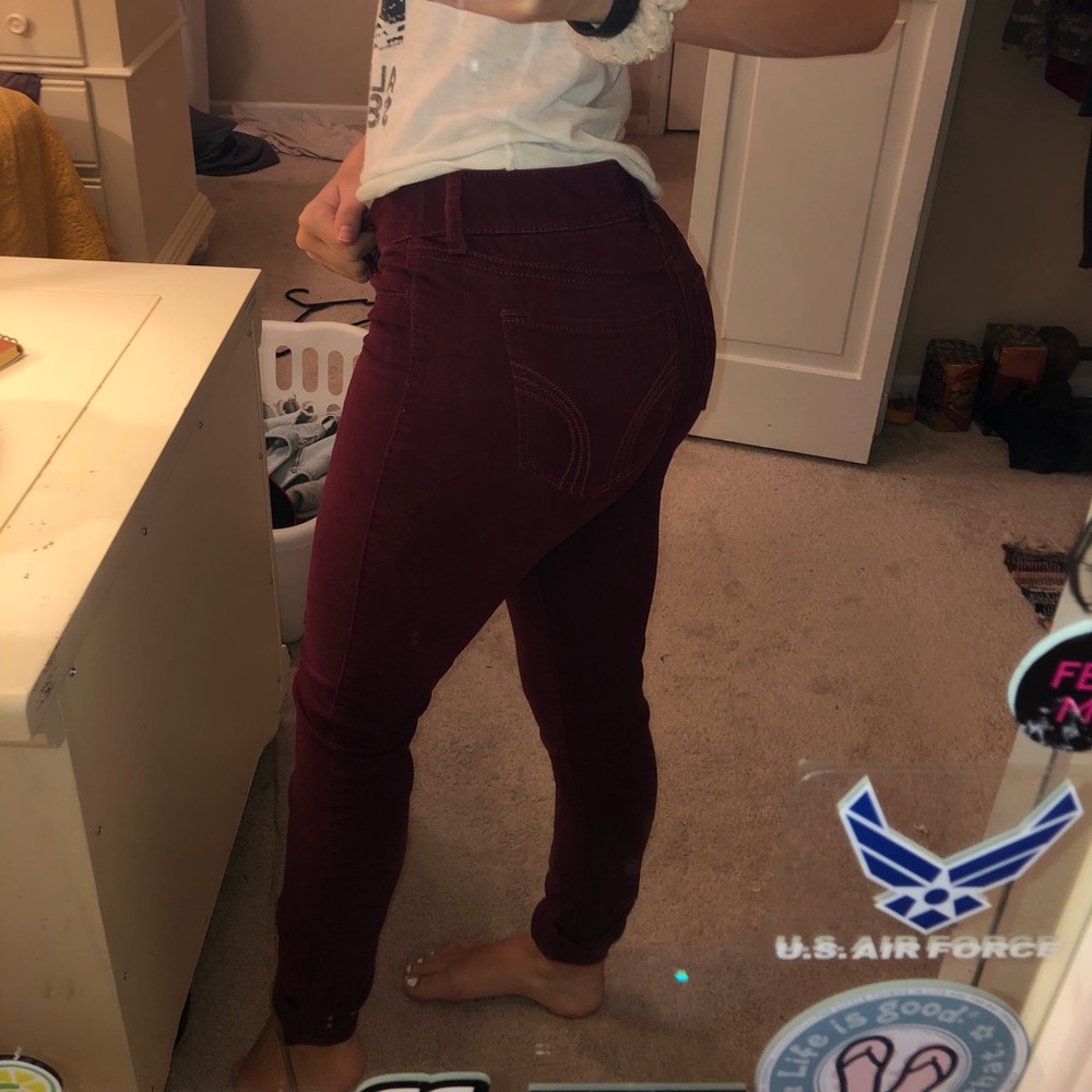 Burgundy Jeans
